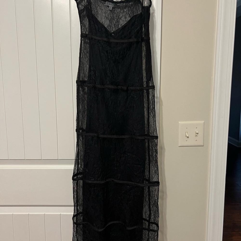 Gianni Bini Black Sheer Maxi Dress